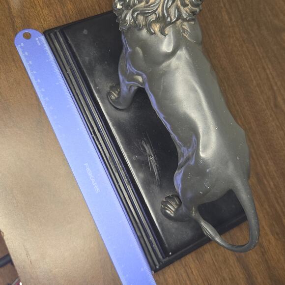 Majestic Standing Lion Statue Figurine - Heavy Faux Bronze Resin Doorstop 10" - Picture 11 of 13